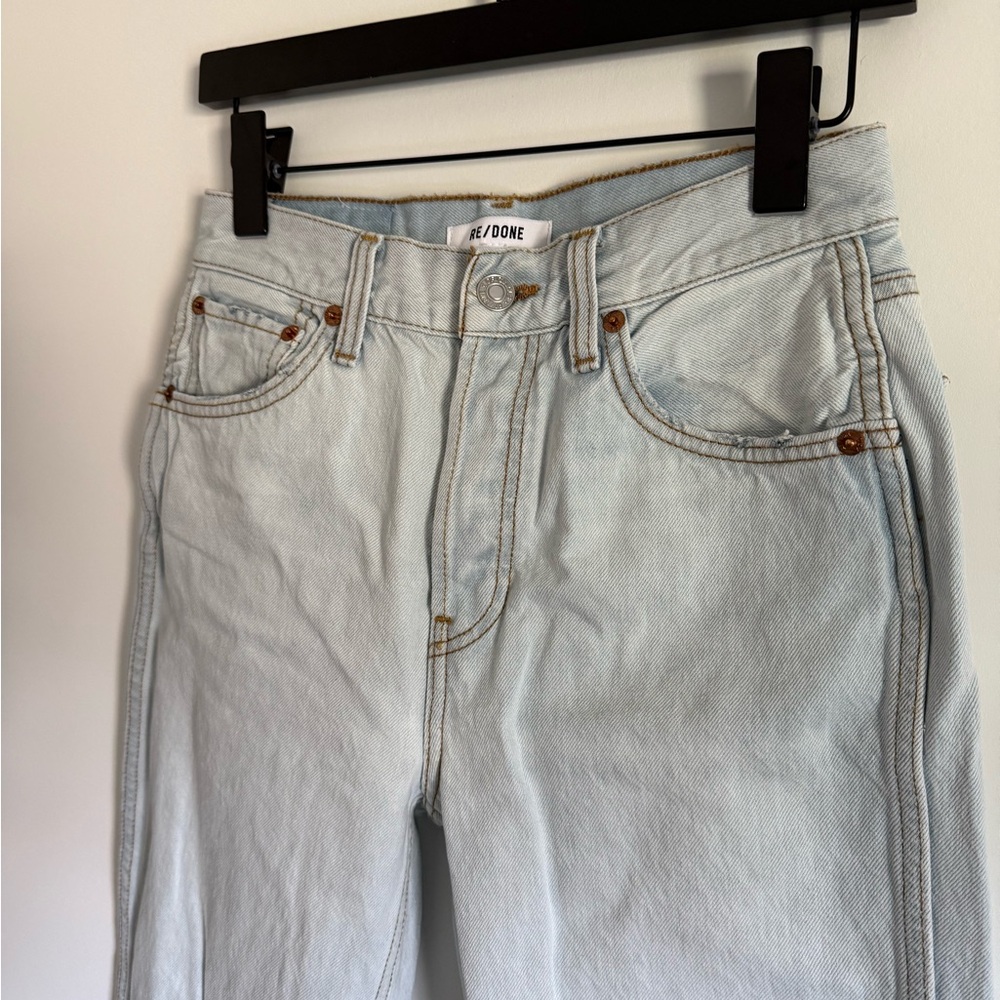 $295 Re/Done 90s High Rise Loose Bleach Destroy - 25 - Picture 7 of 15